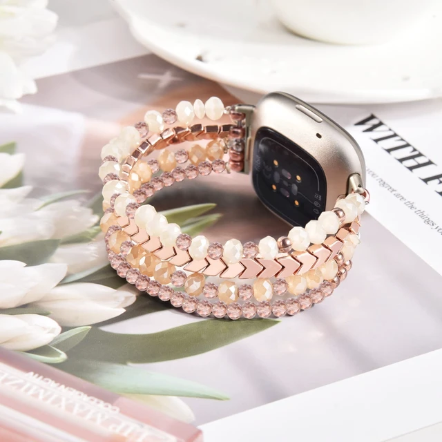 Alt view image 2 of 7 - Bracelet Compatible with Fitbit Versa 3/Versa 4 Bands/Fitbit Sense/Sense 2 Bands for Women