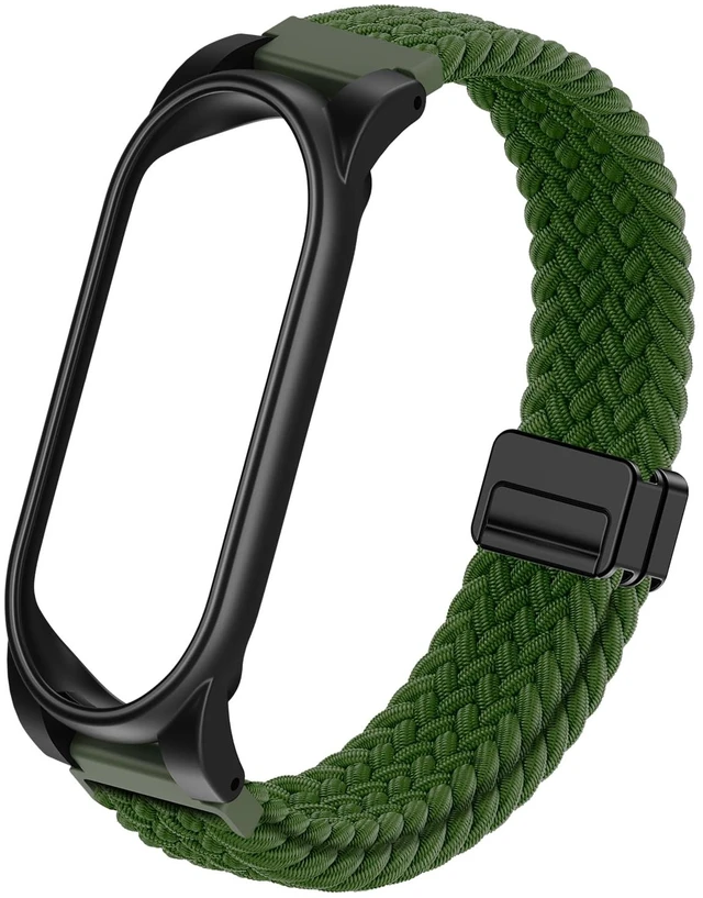 Main image of Braided Wristband Compatible with Plaud NotePin S/NotePin AI Voice Recorder Breathable Soft Wearable Strap with Magnetic Buckle and PC Case,Adjustable Lightweight Band,Recorder Accessories,Green