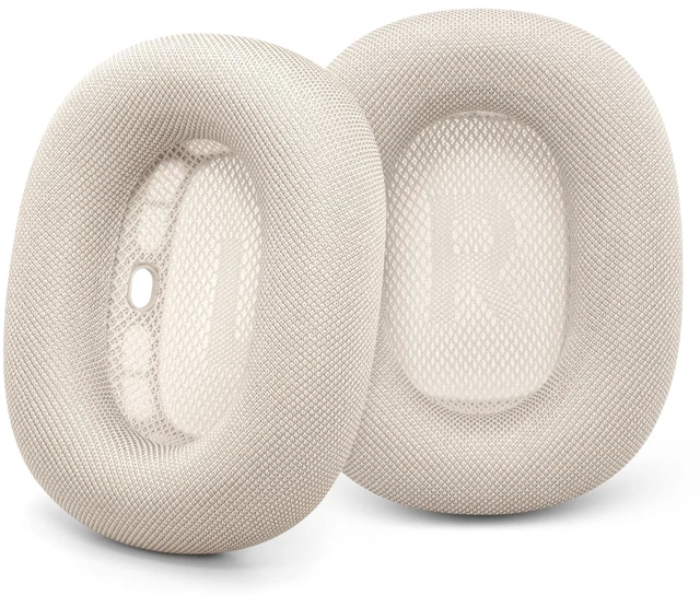 Main image of Upgraded Ear Cushions Replacement Earpads for AirPods Max 1 & 2 Headphones, Mesh Fabric Ear Pads Ear Covers Cups with Memory Foam and Magnet for AirPods Max (Starlight)