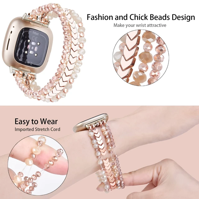 Alt view image 3 of 7 - Bracelet Compatible with Fitbit Versa 3/Versa 4 Bands/Fitbit Sense/Sense 2 Bands for Women