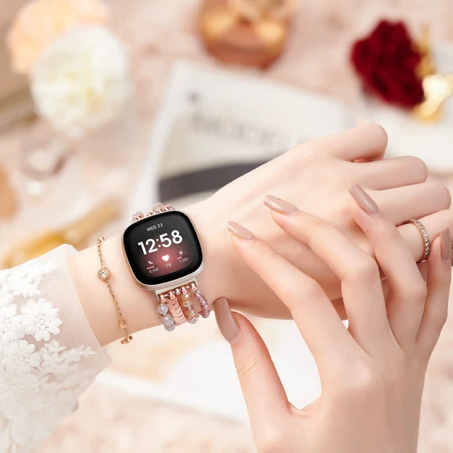 Alt view image 4 of 7 - Bracelet Compatible with Fitbit Versa 3/Versa 4 Bands/Fitbit Sense/Sense 2 Bands for Women