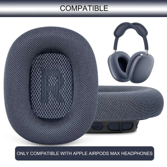 Alt view image 2 of 7 - Upgraded Ear Cushions Replacement Earpads for AirPods Max 1 & 2 Headphones, Mesh Fabric Ear Pads Ear Covers Cups with Memory Foam and Magnet for AirPods Max (Midnight)