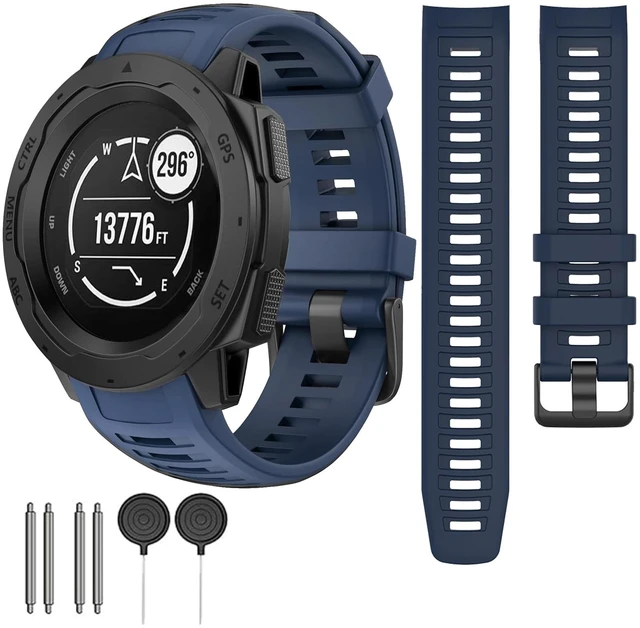 Main image of Waterproof Bands Compatible with Garmin Instinct/Instinct 2 Watch Bands 22mm Soft Silicone Replacement Wristbands for Garmin Instinct Esports/Solar/Tactical, Navy