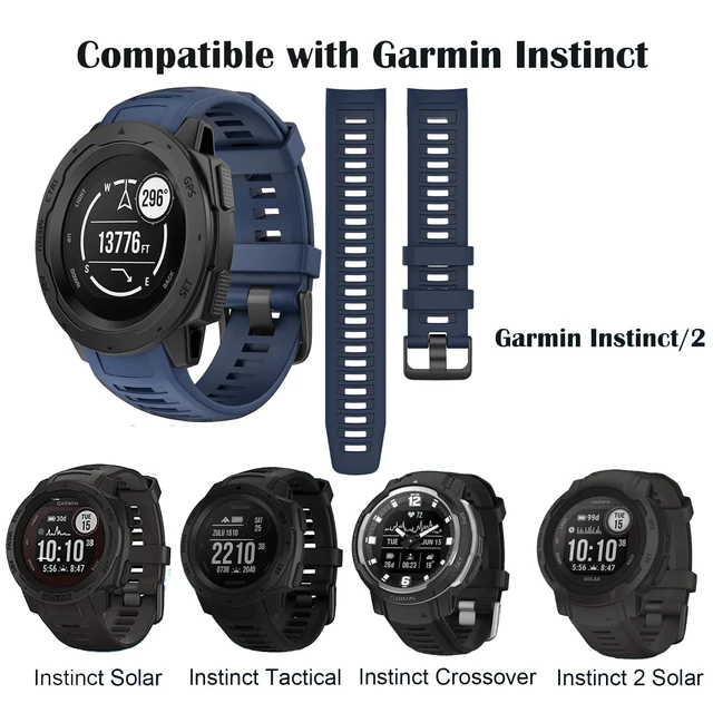 Alt view image 2 of 6 - Waterproof Bands Compatible with Garmin Instinct/Instinct 2 Watch Bands 22mm Soft Silicone Replacement Wristbands for Garmin Instinct Esports/Solar/Tactical, Navy