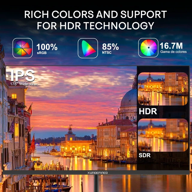 Alt view image 5 of 7 - 24 inch 240Hz Gaming Monitor with Speaker, 1080p Fast IPS Computer Monitor, FreeSync, 99% sRGB, HDR, Low Blue Light, 3-Sided Frameless, VESA, HDMI, Display Port for Gaming, Home Office Working