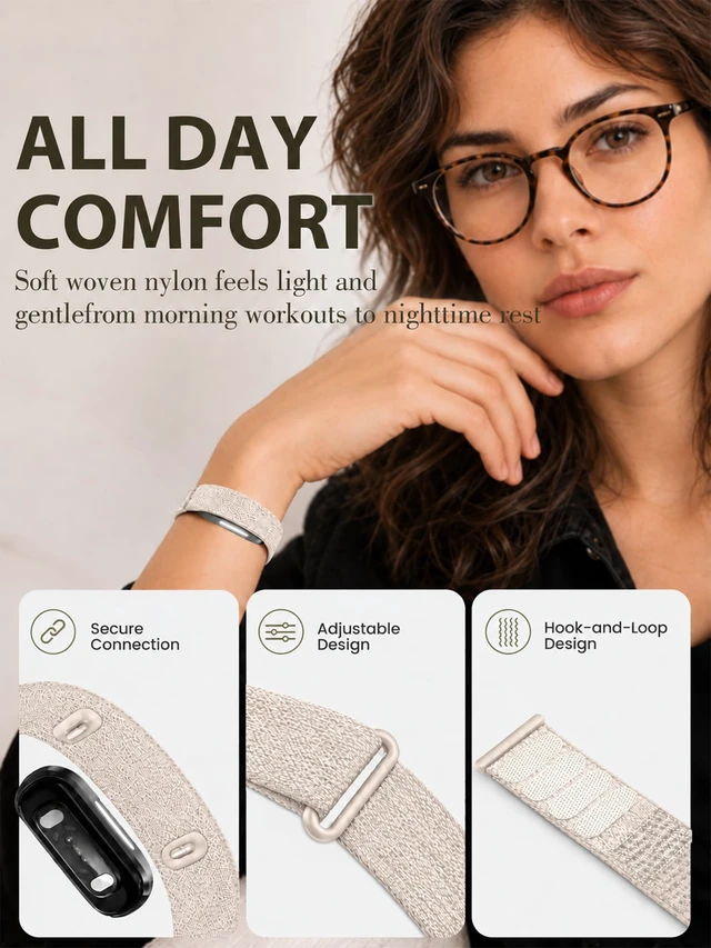 Alt view image 2 of 7 - Nylon Stretchy Sport Loop Band Compatible with Hume Band 2.0 Fitness Tracker, Breathable Adjustable Replacement Wrist Strap for Hume 2.0 Tracker