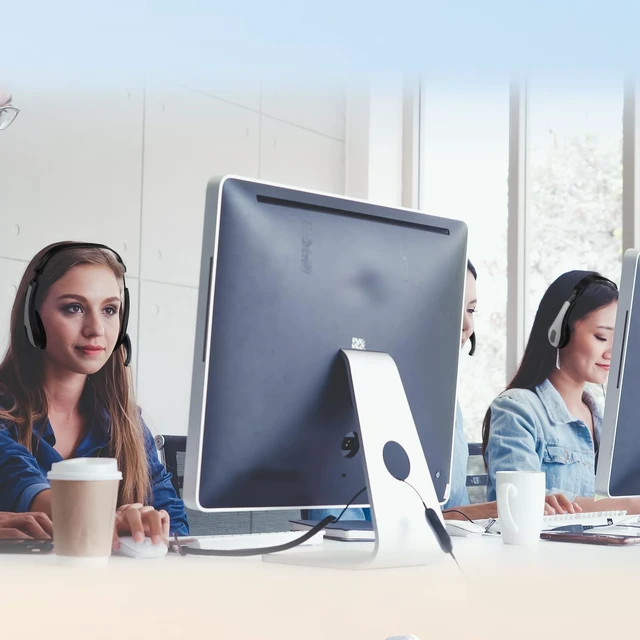 Alt view image 7 of 7 - 20 Pack Bulk Classroom Headphones with Mic Students, Grey Wired with Microphone, School Library Computer Use, 3.5 mm Universal Plug, Laptops Computer Use, for Adults, Classroom Supply