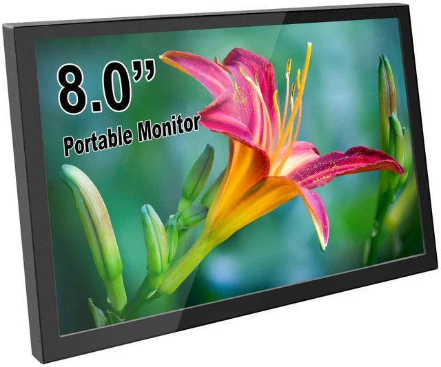 Main image of 8 Inch Portable Monitor, 1280x800 Mini HD Display with Built-in Speakers, USB Powered, Non-Touch LCD Screen for Raspberry Pi, PC, Laptop, Jetson Nano, Game Consoles