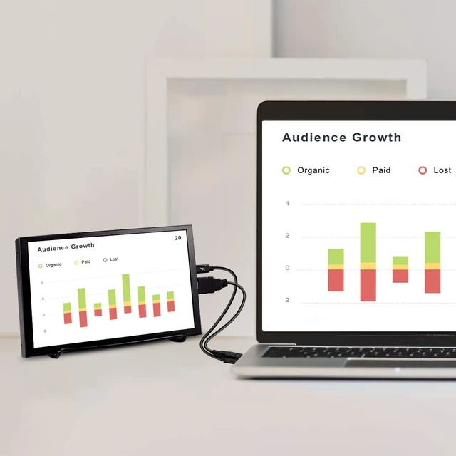 Alt view image 5 of 7 - 8 Inch Portable Monitor, 1280x800 Mini HD Display with Built-in Speakers, USB Powered, Non-Touch LCD Screen for Raspberry Pi, PC, Laptop, Jetson Nano, Game Consoles