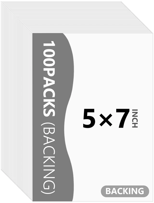 Main image of 100 Pack Backing Boards, 5x7 Uncut White Mat Boards Acid-Free Backerboards for Art Prints, Ideal for Photos, Pictures, Prints, and Frames