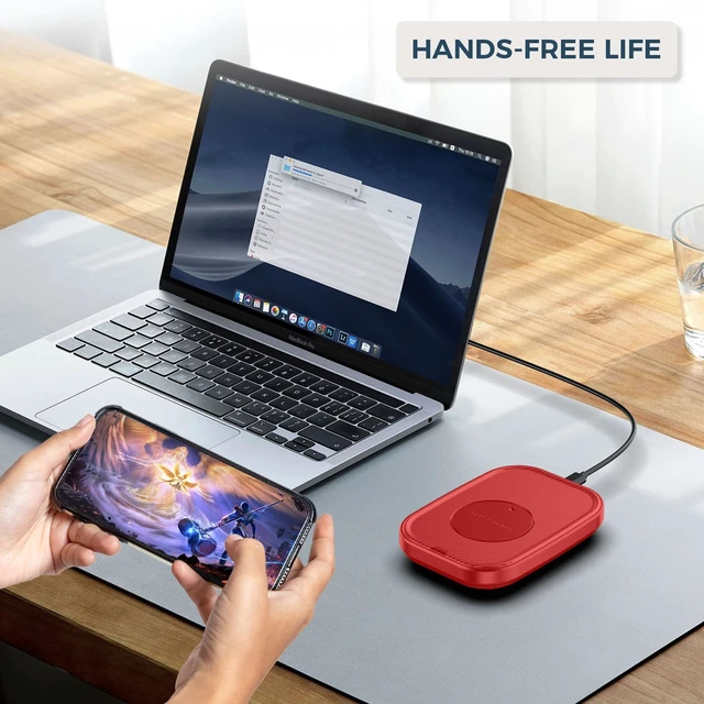 Alt view image 6 of 7 - Mouse Jiggler Undetectable Ultra Slim Mouse Mover with Realistic Movement, No Software Needed, Keeps Your PC Awake and Active, Keeps Computer Awake for Office or Remote Work - Red