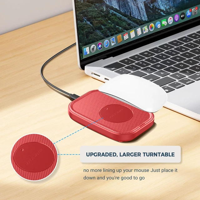 Alt view image 7 of 7 - Mouse Jiggler Undetectable Ultra Slim Mouse Mover with Realistic Movement, No Software Needed, Keeps Your PC Awake and Active, Keeps Computer Awake for Office or Remote Work - Red