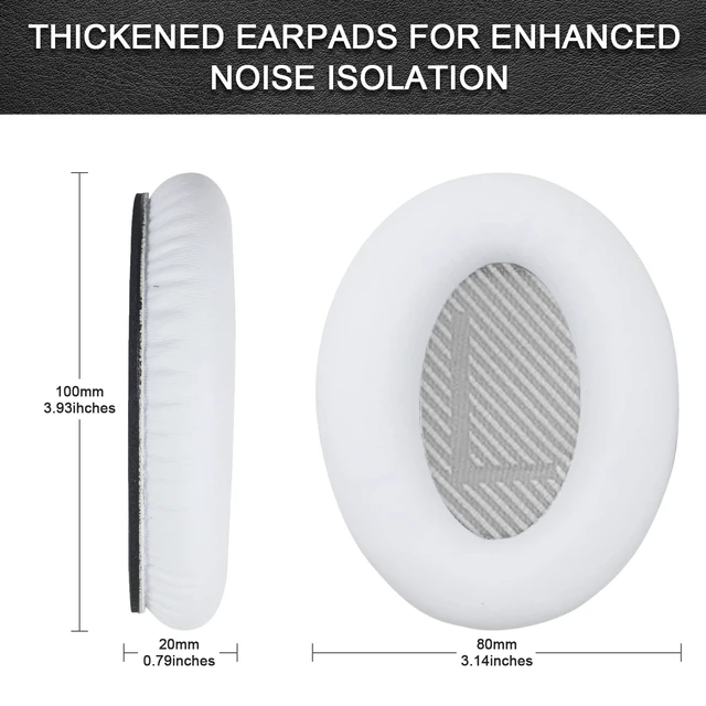Alt view image 3 of 7 - Replacement Ear Pads for Bose QuietComfort 35 35 II 15 25(qc 35 25 15/QC35 ii), Headphone Ear Covers, High Density Memory Cotton, Soft Leather, Adaptive Noise Isolation Headphones Pads Cushions