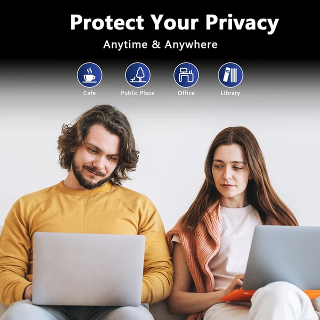 Alt view image 5 of 7 - 360° Magnetic Privacy Screen for MacBook Air 13.6 Inch (2022-2025, M2/M3/M4), Removable Screen Protector with Webcam Cover to Anti Glare Blue Light 13.6 Inch Privacy Screen Shield