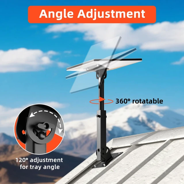 Alt view image 2 of 7 - Starlink Mount for Starlink Mini/Mini X, Adjustable Wall/Roof Mounting Kit Heavy Duty Telescoping Design, Waterproof & Rustproof, Adjustable Tilt 120 for Better Signal
