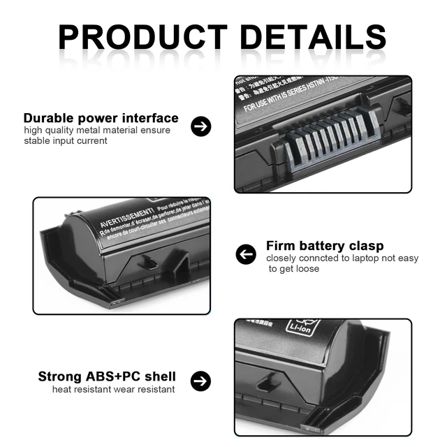 Alt view image 3 of 7 - K104 Notebook Battery Compatible with HP Pavilion 14-ab 14T-ab 15-ab 15-an 17-g Series TPN-Q158 HSTNN-LB6S Spare 800049-001 800050-001 800010-421 800009-421 KI04 Notebook Laptop Battery
