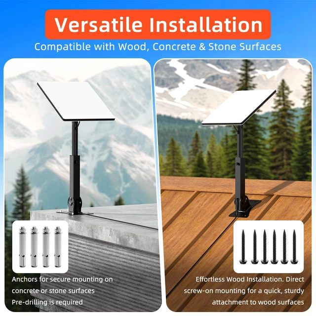 Alt view image 5 of 7 - Starlink Mount for Starlink Mini/Mini X, Adjustable Wall/Roof Mounting Kit Heavy Duty Telescoping Design, Waterproof & Rustproof, Adjustable Tilt 120 for Better Signal
