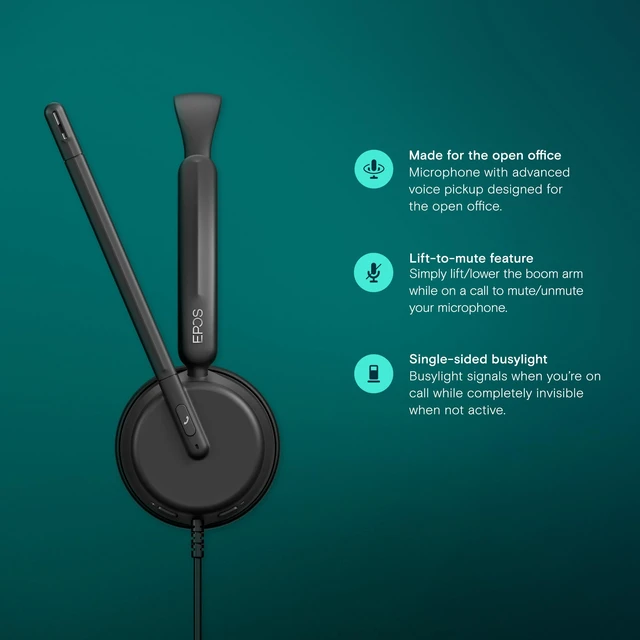 Alt view image 3 of 7 - Impact 430 Mono On-Ear Wired USB-C and USB-A Headset with Noise-Canceling Mic, Plug-and-Play, Clear Audio, Lightweight Comfort, Suitable for Remote Work, Office Calls, and Online Meetings
