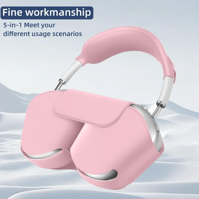 Alt view image 6 of 7 - 5 in 1 Compatible with Airpods Max 2/1 Smart Case Cover, (2020/2026) Sleep Mode Compatible, for Apple AirPod Max Headphones Case Soft Leather & Silicone Set Protective Accessories Portable, Pink