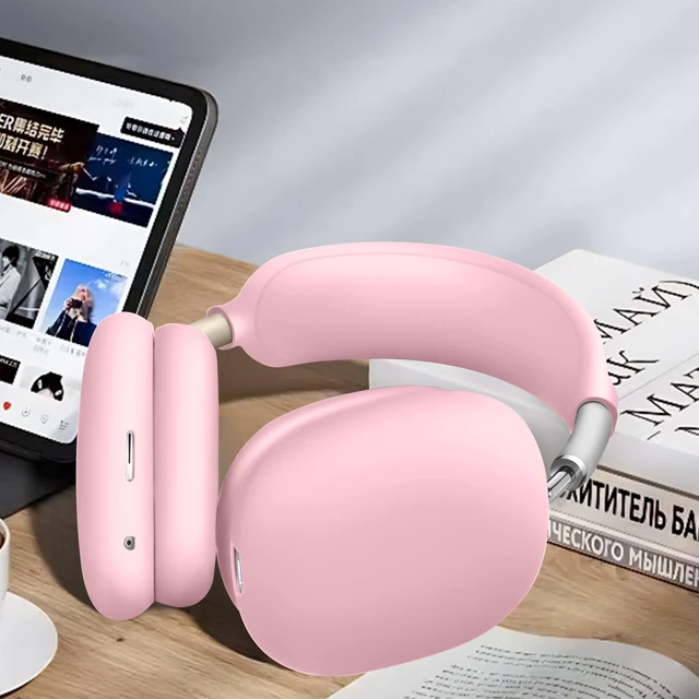 Alt view image 7 of 7 - 5 in 1 Compatible with Airpods Max 2/1 Smart Case Cover, (2020/2026) Sleep Mode Compatible, for Apple AirPod Max Headphones Case Soft Leather & Silicone Set Protective Accessories Portable, Pink
