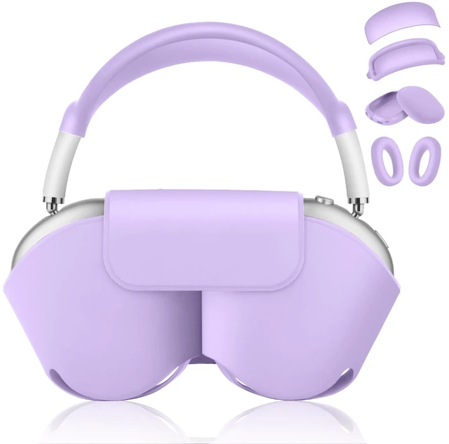 Main image of 5 in 1 Compatible with Airpods Max 2/1 Smart Case Cover, (2020/2026) Sleep Mode Compatible, for Apple AirPod Max Headphones Case Soft Leather & Silicone Set Protective Accessories Portable,Purple