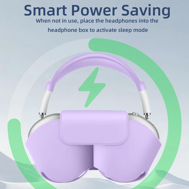 Alt view image 4 of 7 - 5 in 1 Compatible with Airpods Max 2/1 Smart Case Cover, (2020/2026) Sleep Mode Compatible, for Apple AirPod Max Headphones Case Soft Leather & Silicone Set Protective Accessories Portable,Purple