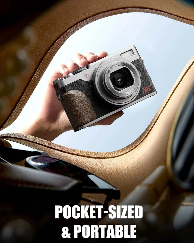 Alt view image 6 of 7 - NBD 5K 64MP Digital Cameras for Photography, 18X Digital Zoom, Flip Screen Autofocus, 180° Flip Screen, Anti-Shake, 2 Batteries, 64GB Card, for YouTube, Vlogging and Travel