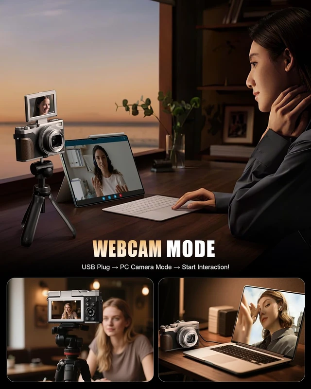 Alt view image 4 of 7 - NBD 5K 64MP Digital Cameras for Photography, 18X Digital Zoom, Flip Screen Autofocus, 180° Flip Screen, Anti-Shake, 2 Batteries, 64GB Card, for YouTube, Vlogging and Travel