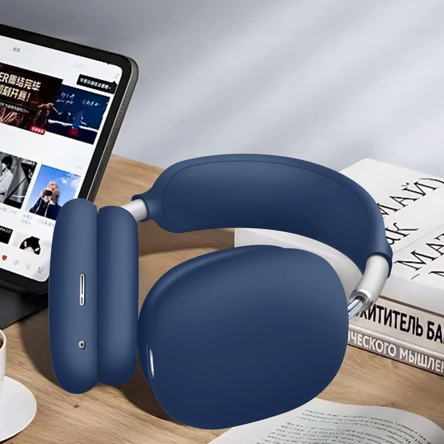 Alt view image 7 of 7 - 5 in 1 Compatible with Airpods Max 2/1 Smart Case Cover, (2020/2026) Sleep Mode Compatible, for Apple AirPod Max Headphones Case Soft Leather & Silicone Set Protective Accessories Portable, Blue