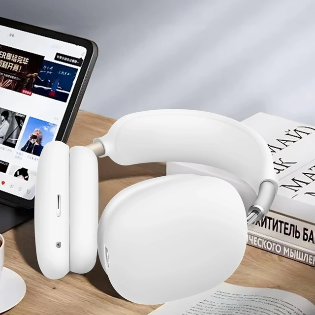 Alt view image 7 of 7 - 5 in 1 Compatible with Airpods Max 2/1 Smart Case Cover, (2020/2026) Sleep Mode Compatible, for Apple AirPod Max Headphones Case Soft Leather & Silicone Set Protective Accessories Portable, White