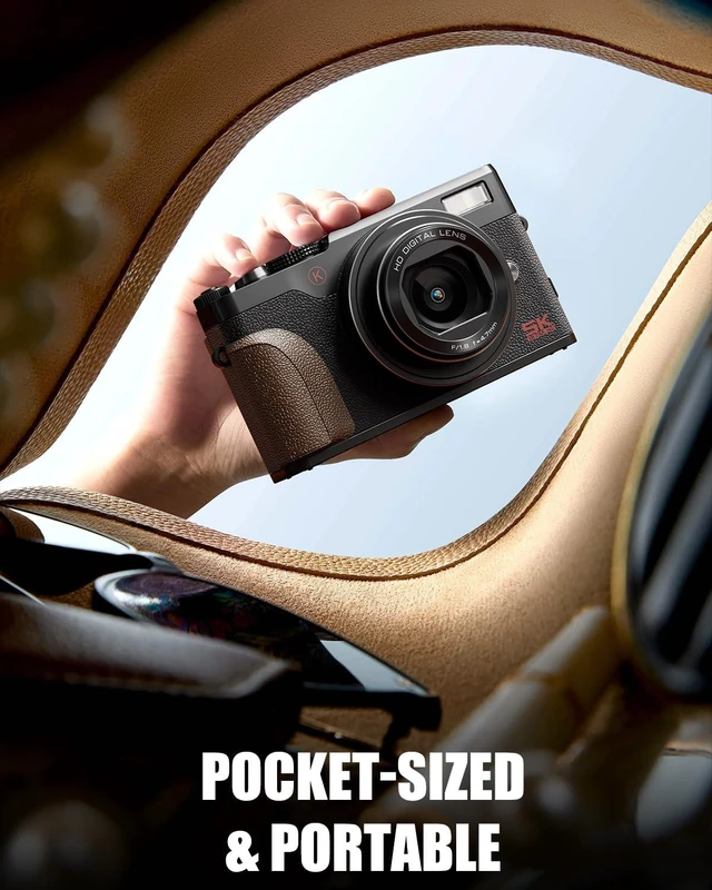 Alt view image 6 of 7 - NBD 5K 64MP Digital Cameras for Photography, 18X Digital Zoom, Flip Screen Autofocus, 180° Flip Screen, Anti-Shake, 2 Batteries, 64GB Card, for YouTube, Vlogging and Travel