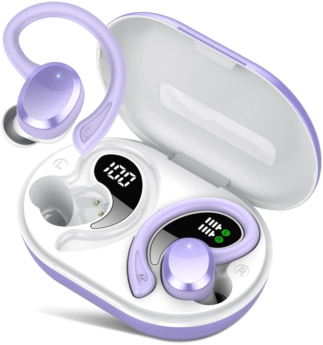Main image of Wireless Earbuds, Bluetooth Earbuds, Bluetooth 5.4 Headphones 68hrs Playtime Sport Earphones with LED Display ENC Noise Cancelling Mic, IPX7 Waterproof Over Ear Ear Buds with Hook for Gym/Workout