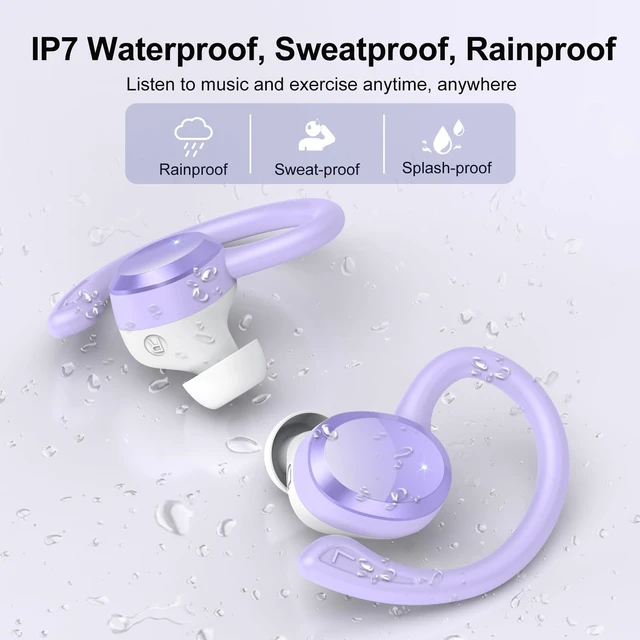 Alt view image 6 of 7 - Wireless Earbuds, Bluetooth Earbuds, Bluetooth 5.4 Headphones 68hrs Playtime Sport Earphones with LED Display ENC Noise Cancelling Mic, IPX7 Waterproof Over Ear Ear Buds with Hook for Gym/Workout