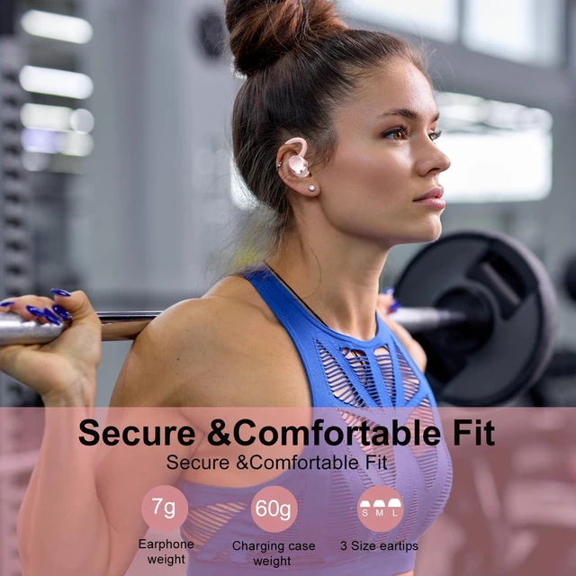 Alt view image 5 of 7 - Wireless Earbuds, 2026 New Bluetooth 5.4 Headphones Sport Earphones with 68Hrs Playtime LED Display ENC Noise Cancelling Mic, IPX7 Waterproof Over Ear Ear Buds with Hook for Sports/Running