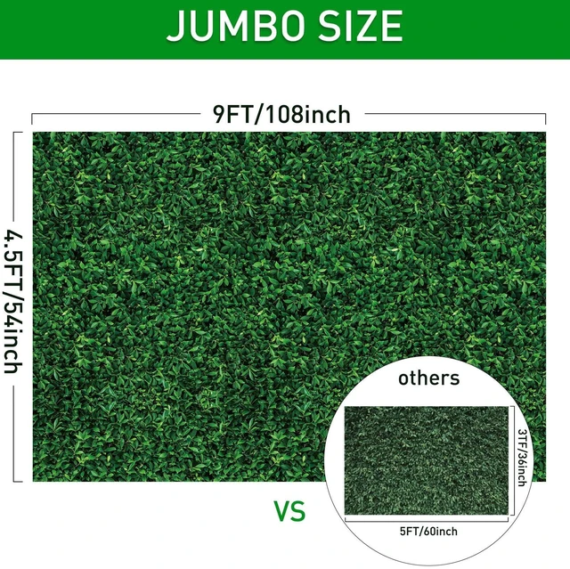 Alt view image 2 of 6 - 12 Pcs 9 x 4.5 Ft Green Leaves Photography Backdrop Grass Tablecloth Waterproof 3D Leaf Backdrop for Photo Booth, Green Leaves Plastic Tablecloths, Reusable Party Decor for Baby Shower Birthday