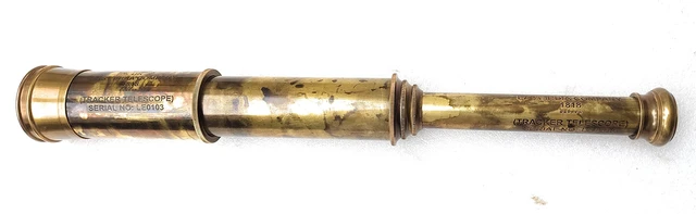 Alt view image 4 of 7 - Rare Brass Telescope Spyglass - East India Company 1818 Tracker Vintage Pirate Spyglass Scope Antique 32" Large Handstitched Leather Gift Box (BT-EIC-32)