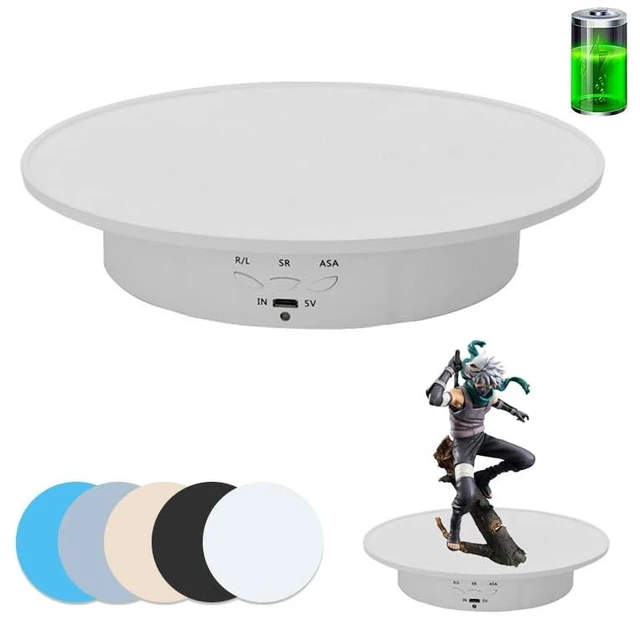 Main image of Motorized Rotating Display Stand, 7.87inch /17.6lbs Load, 360 Degree Electric Rotating Turntable for Photography Products, Jewelry, 3D Model,with 5 Colors Backgrounds White