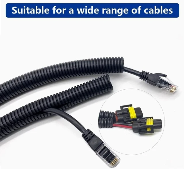 Alt view image 3 of 7 - 32 FT 1/2 inch Split Wire Loom Tubing Wire Conduit,Flexible Wire Covers Cord Protectors,Cord Protectors from Pets,Black (1/2"-32ft)