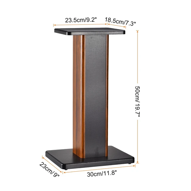 Alt view image 2 of 7 - Wood Speaker Stands, 2 Pack 19.7 Inch (50cm) Universal Speaker Stand Hollowed Stands Enhanced Audio Listening for Home Theaters Cinema