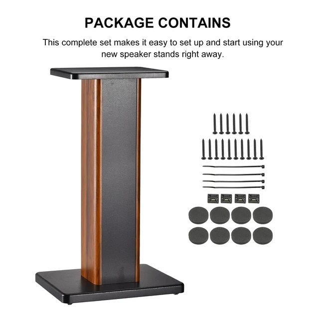 Alt view image 7 of 7 - Wood Speaker Stands, 2 Pack 19.7 Inch (50cm) Universal Speaker Stand Hollowed Stands Enhanced Audio Listening for Home Theaters Cinema