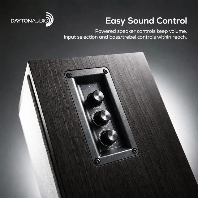 Alt view image 3 of 7 - Classic B40A Powered Bluetooth Bookshelf Speaker Pair Black 1" Silk Dome Tweeter & 4" Woofer, Dolby Atmos & DTS:X Compatible, Bluetooth, True Hi-Fi Crossover Network