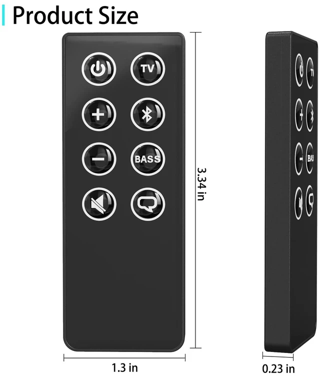 Alt view image 7 of 7 - 2PCS Replacement Remote Control for Bose Solo 5 10 15 Sound Bar, Compatible with Bose Solo 5 10 15 Series II TV Sound System 410376 418775 431974 845194 740928-1120 838309-1100 with CR2025 Battery