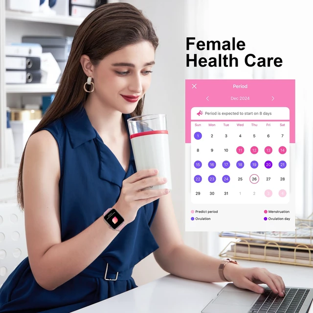Alt view image 6 of 7 - Smart Watch for Android iPhone-Call Receive/Dial/Read Message/AI Control-1.9" HD Screen-IP67 Waterproof Fitness Smartwatch-Blood Pressure/Heart Rate/SpO2/Sleep Monitor (Light Pink)