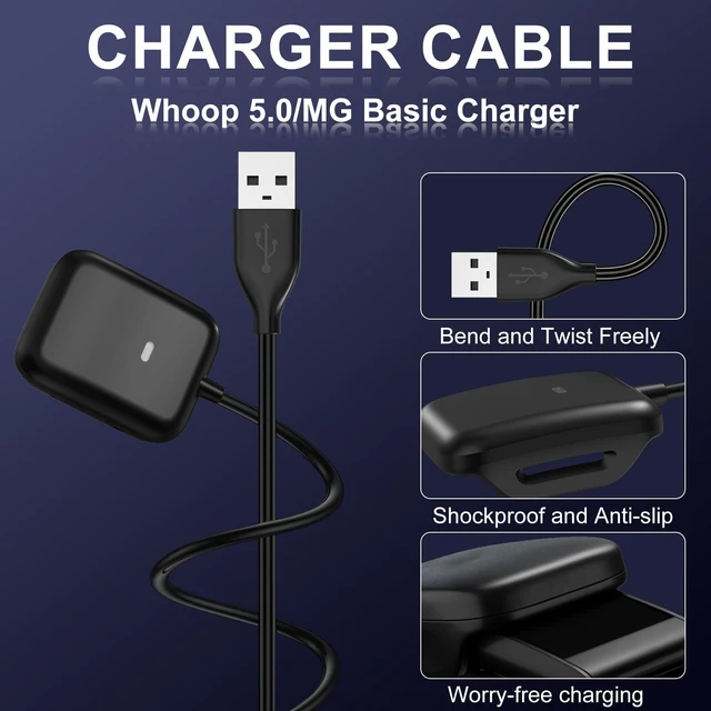 Alt view image 3 of 7 - Charger Cable for Whoop 5.0/MG Basic Charger, 1M/3.3 Ft Portable Design Waterproof Compatible with Whoop 5 Charger Replacement (Not Compatible with Whoop 4.0)