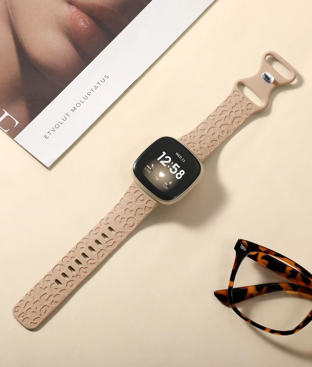 Alt view image 6 of 7 - Leopard Bands Compatible with Fitbit Versa 4/Sense 2/Sense/Versa 3 Cute Fancy Bands Compatible with Fitbit Versa 4 Bands for Women, Waterproof Replacement Strap for Sense 2/Sense/Versa 3 Bands