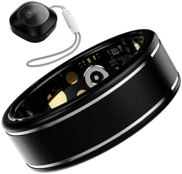 Main image of Smart Ring for Women, Fitness Tracker Ring with Heart Rate, Black 13 Sleep Monitoring, SpO2, Blood Pressure, Step & Calorie Counter, No Subscription Fee, iOS & Android Compatible