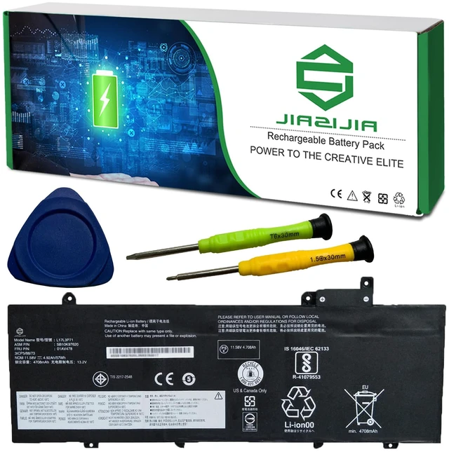 Main image of 01AV478 L17L3P71 SB10K97620 Laptop Battery Replacement for Lenovo ThinkPad T480s Series Notebook L17M3P71 01AV479 SB10K97621 L17M3P72 01AV480 SB10K97622 11.58V 57Wh 4920mAh