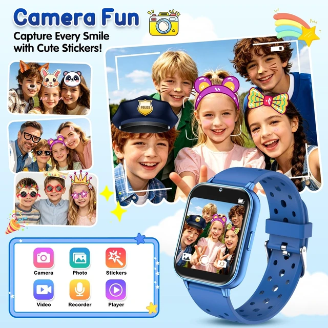 Alt view image 5 of 7 - Smart Watch for Kids, 1.83" Fitness Tracker with Heart Rate, Sleep Tracking, IP68 Waterproof, AI Voice, Calling, Camera, Games, Dual Bands, Gift for Girls and Boys Ages 5-16