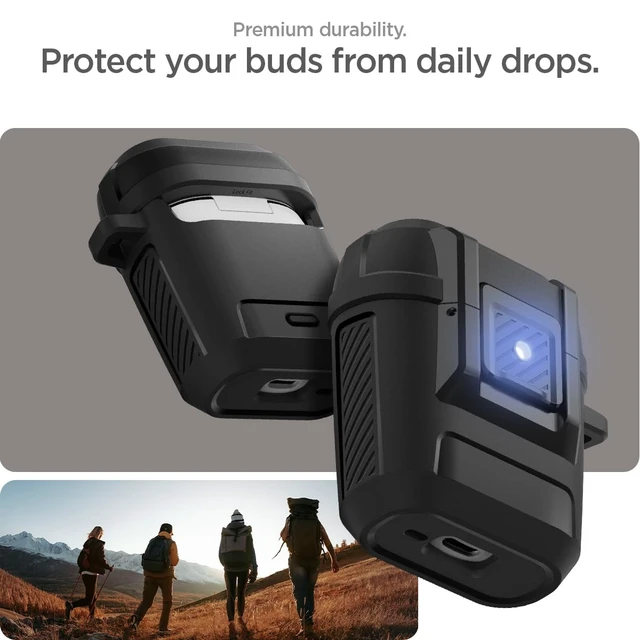 Alt view image 5 of 7 - Lock Fit Designed for Pixel Buds Pro 2 & 1 (2024/2022) with Lock Secure Locking Clip, TPU & PC Dual-Layer, Drop Protection, Included Carabiner - Matte Black