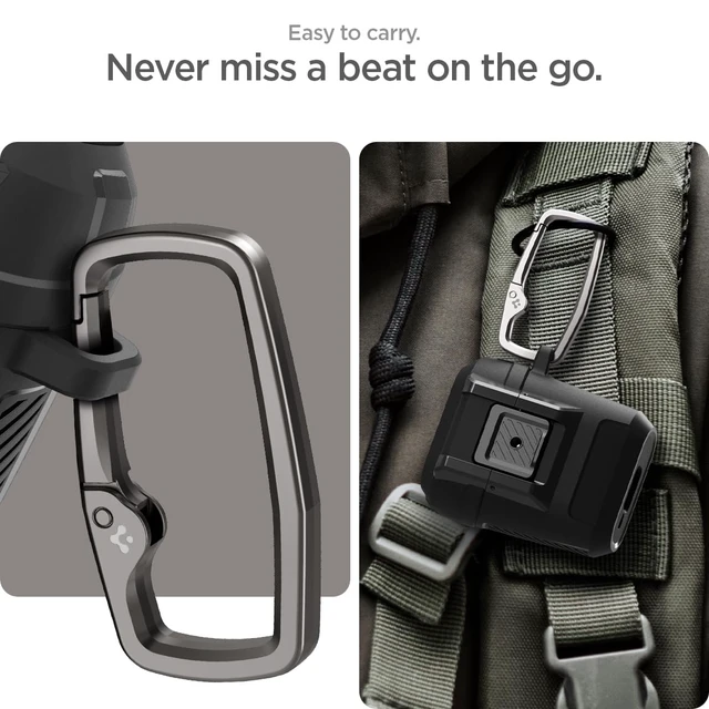 Alt view image 4 of 7 - Lock Fit Designed for Pixel Buds Pro 2 & 1 (2024/2022) with Lock Secure Locking Clip, TPU & PC Dual-Layer, Drop Protection, Included Carabiner - Matte Black